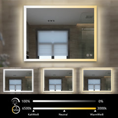 LED Wandspiegel Badspiegel mit Beleuchtung Badezimmer spiegel 60 70 80 90 100cm MI