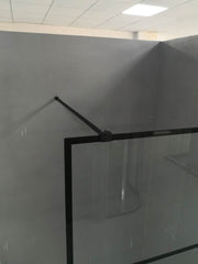 Duschabtrennung walk in Duschwand Duschtrennwand Schwarz 6mm Glas 80x 200cm 120 x 200cm CJ