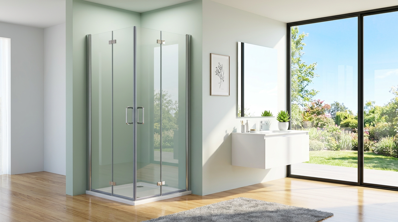 Duschkabine Eckeinstieg Dusche 180° Falttür 6mm NANO ESG