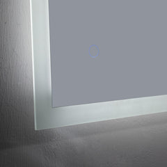 LED Badspiegel  mit Beleuchtung Horizontal / Vertikal Badezimmerspiegel Kaltweiße Lichtspiegel  Rechteckig Touch 60x50/70x50/80x60cm MIBT