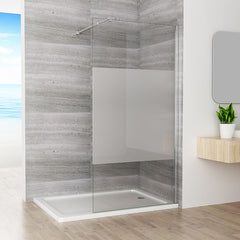 Walk in Dusche Duschwand Duschtrennwand Duschabtrennung 10mm Nano teilsatiniert Glas 200cm CC