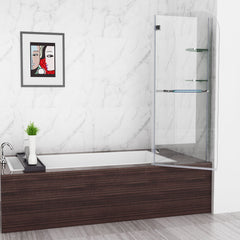 Badewannen 2 tlg. Faltwand Aufsatz Duschwand Echtglas duschglaswand 120 cm JAY