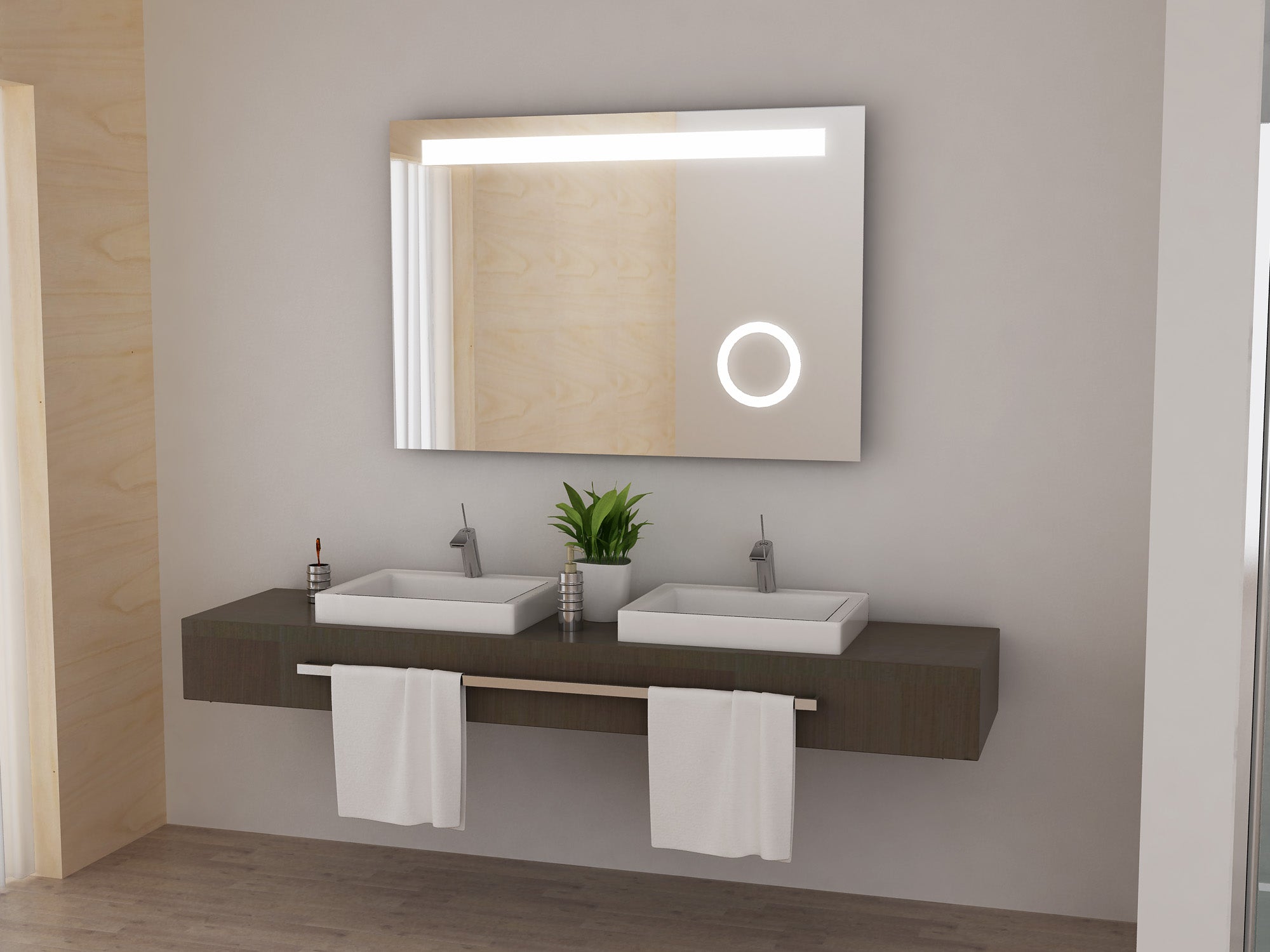 LED Wandspiegel Badspiegel mit Beleuchtung Badezimmer spiegel 60 70 80 –  miqu sanitary