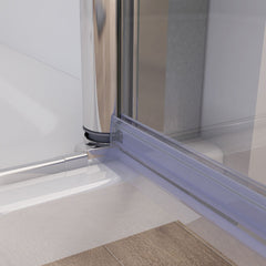 Duschkabine Eckeinstieg Dusche 180° Schwingtür Duschwand Seitenwand NANO Glas 195cm ZAP+SA