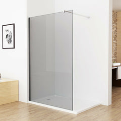 Walk in Dusche Duschwand Duschtrennwand Duschabtrennung 8mm ESG Graues Glas 195 CE